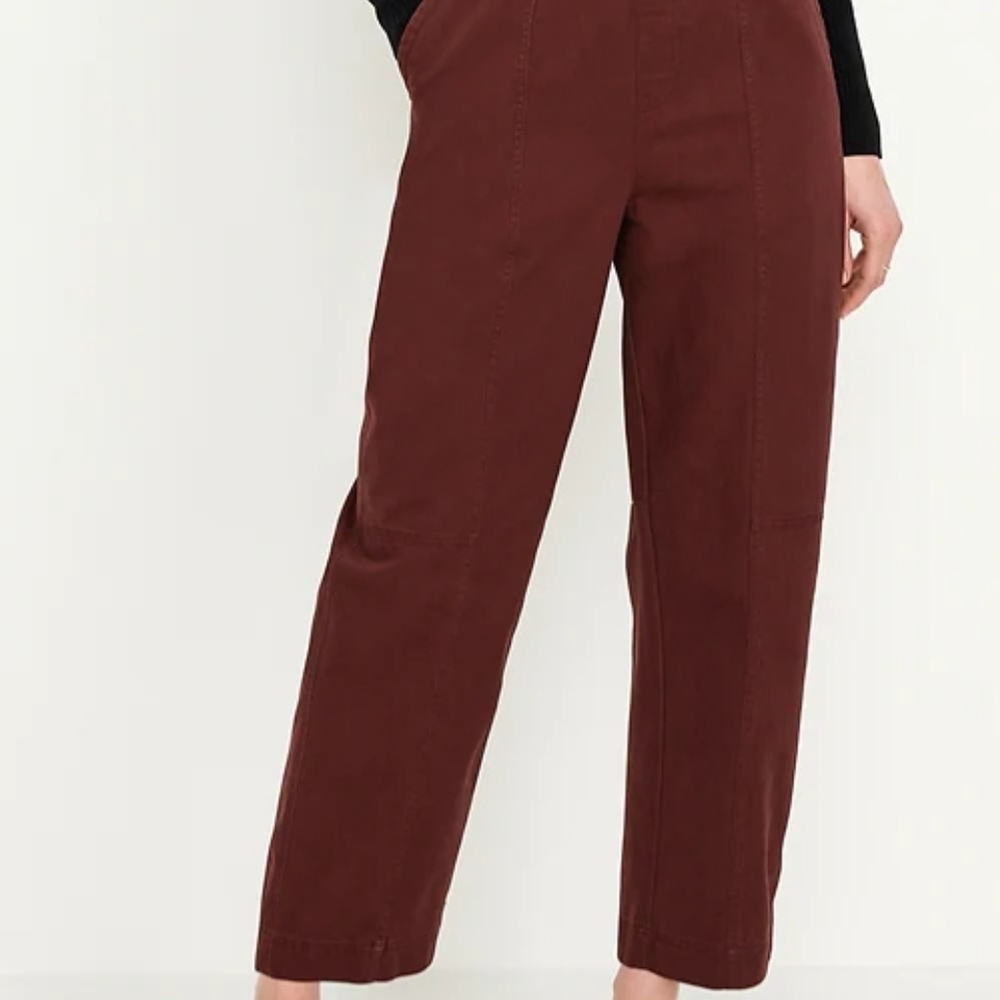 Women's High Waisted Barrel Ankle Pants